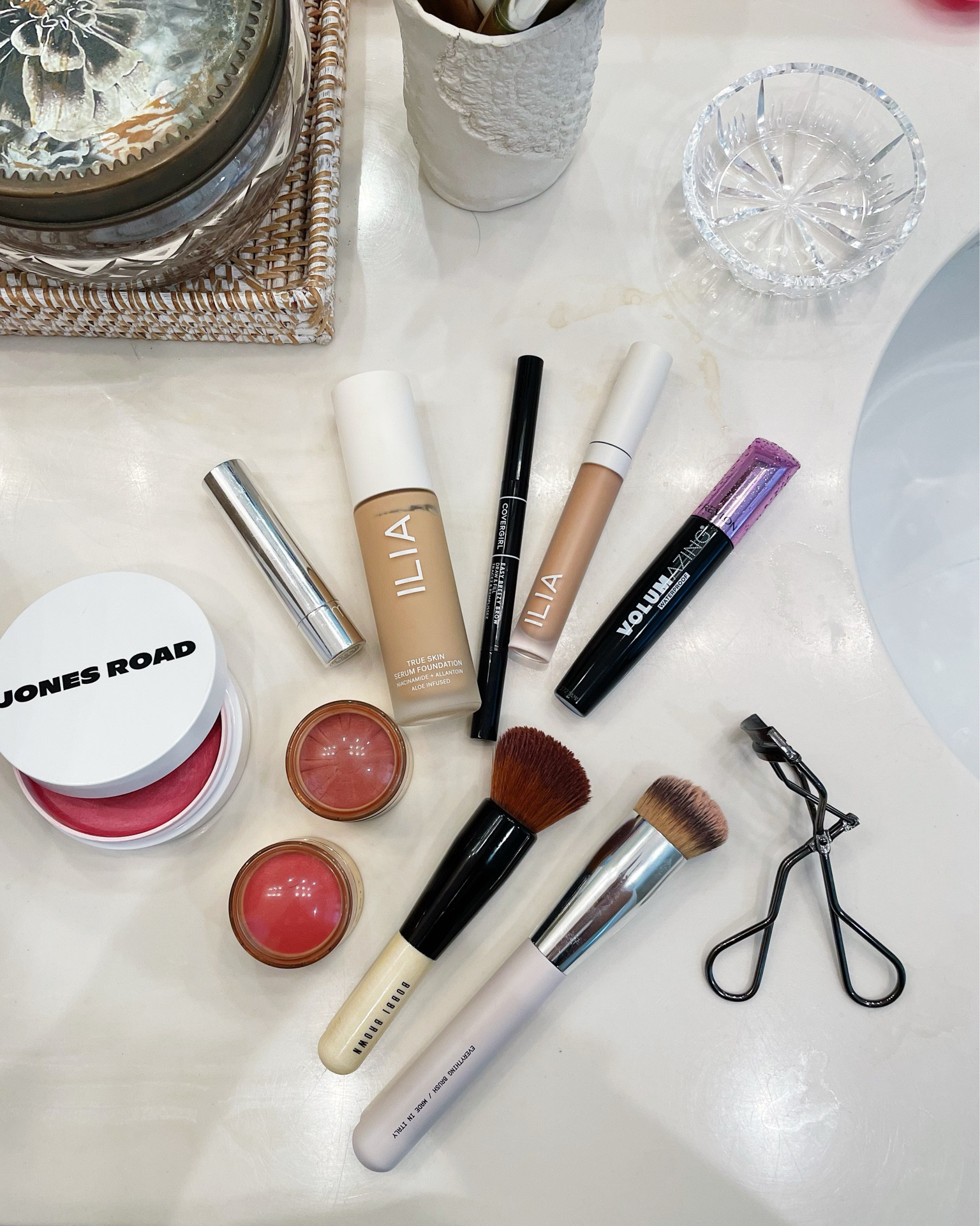 My current everyday makeup heroes:

- Ilia tinted moisturizer is my all time fave, as is their concealer
- RMS tinted lip balms always add a perfect flush of color and moisture while still being super natural. I never need to look into a mirror to “apply this right,” just put it on like chapstick and bam you are set!
-Merit blushes are bomb. I use “Beverly Hills” as my base and “Stockholm” layered on top at the apples of my cheeks!
- Jones Road but as a blushed highlighter is yumm and gives a nice subtle shimmer and dewiness!
- I’ve experimented around and I swear that drug store waterproof mascara is what hold curl and looks best on me, and I love to layer that ish on.

#LTKBeauty #LTKFindsUnder50 #LTKStyleTip