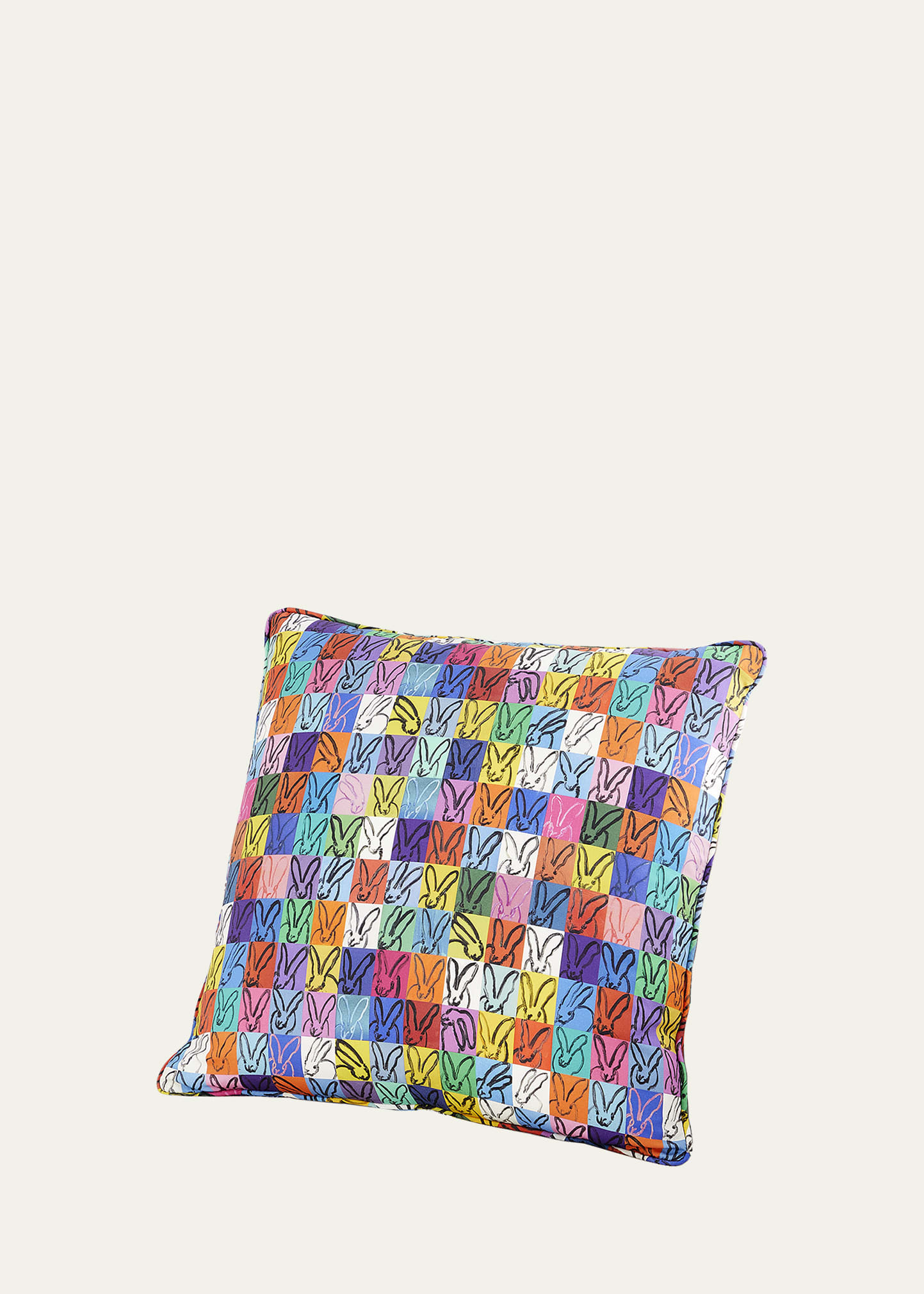 Hunt Slonem Rabbit Cotton Pillow | Bergdorf Goodman