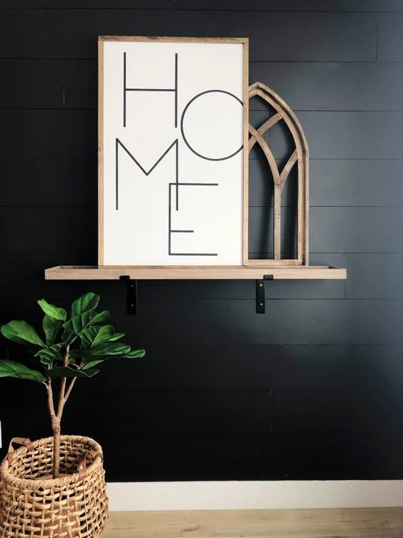 Modern HOME Sign  Simple Farmhouse Wood Sign  Magnolia Fixer | Etsy | Etsy (US)