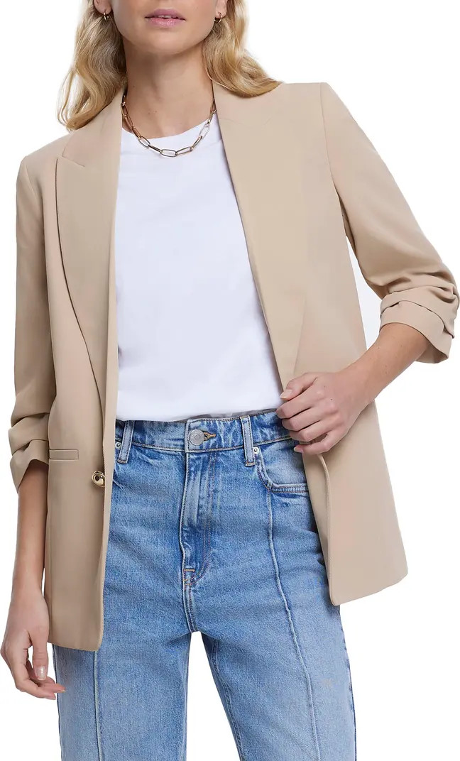 Pleat Sleeve Blazer | Nordstrom