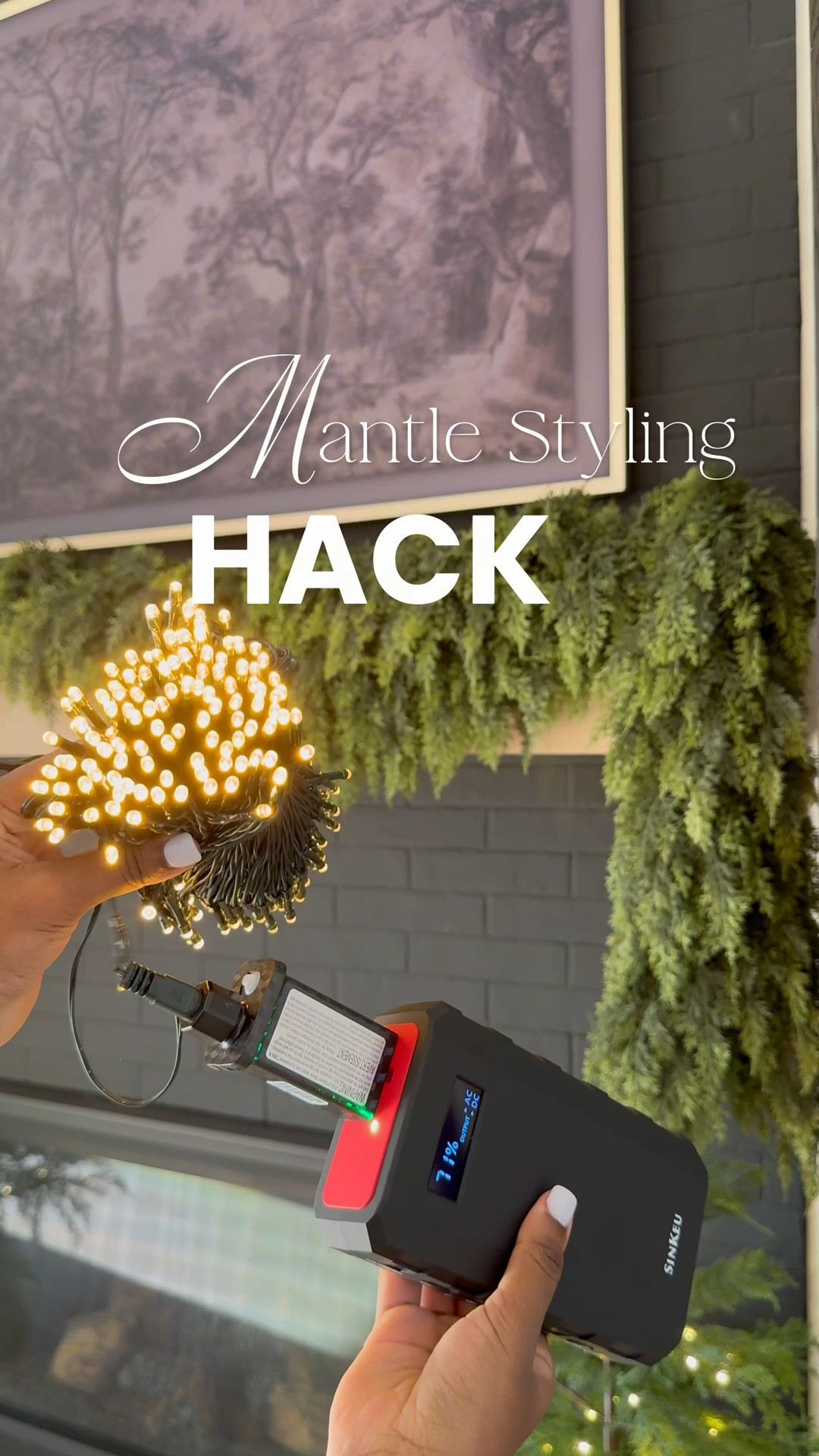 Get the look no plugs above your mantle or stairs! 🤎 Of course battery powered lights are always an option though they don’t last as long! 😩… With this system, you can add brighter Christmas lights to your mantle using a portable battery pack.💡 It charges multiple devices including your laptop or Christmas tree! 🎄 🎉

#LTKHome #LTKHoliday #LTKStyleTip