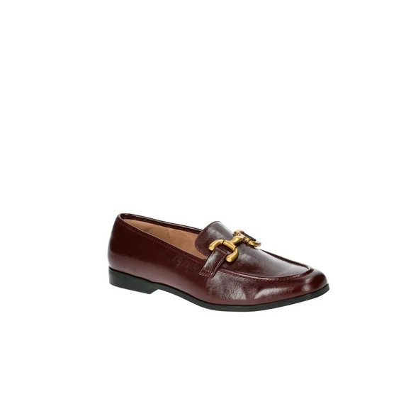 Time and Tru Women's Faux Leather Loafers with Buckles - Walmart.com | Walmart (US)