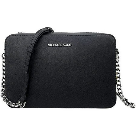 Michael Kors Women's Jet Set Item Crossbody Black/Silver | Walmart (US)