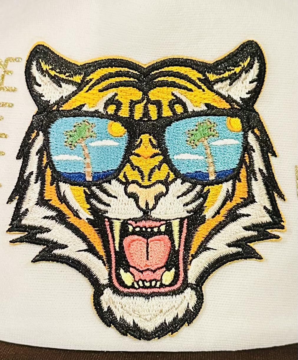 Tiger Sunglasses Patch Embroidered Iron-On Applique Roaring Bengal Souvenir | Amazon (US)