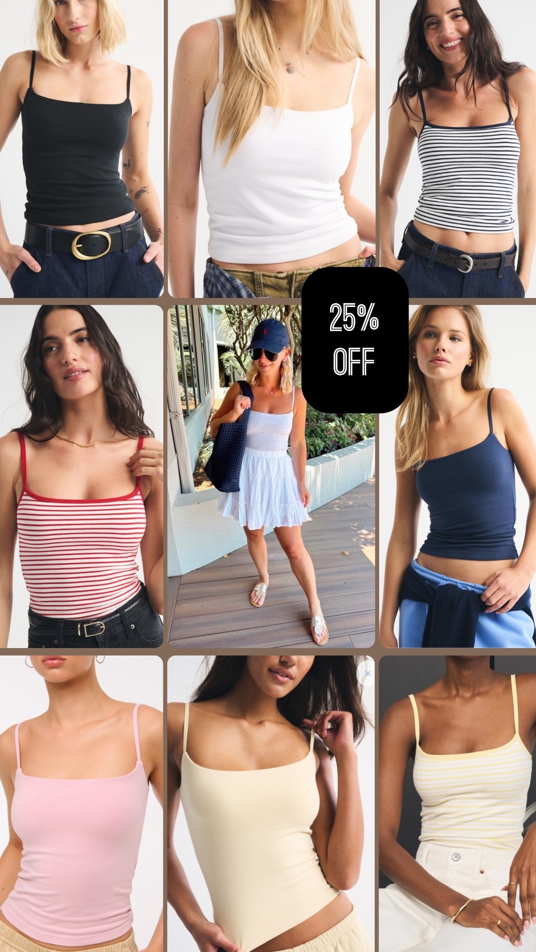 My favorite bra free camis are 25% OFF with code: AFLTK 🖤 I have grey, white and black in a size small!

Abercrombie, closet staples, basics 

#LTKdayinmylife #LTKootd #LTKgrwm