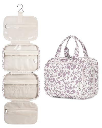Amazon.com: Narwey Travel Toiletry Bag for Women Large Hanging Makeup Bag Organizer Toiletries Ba... | Amazon (US)