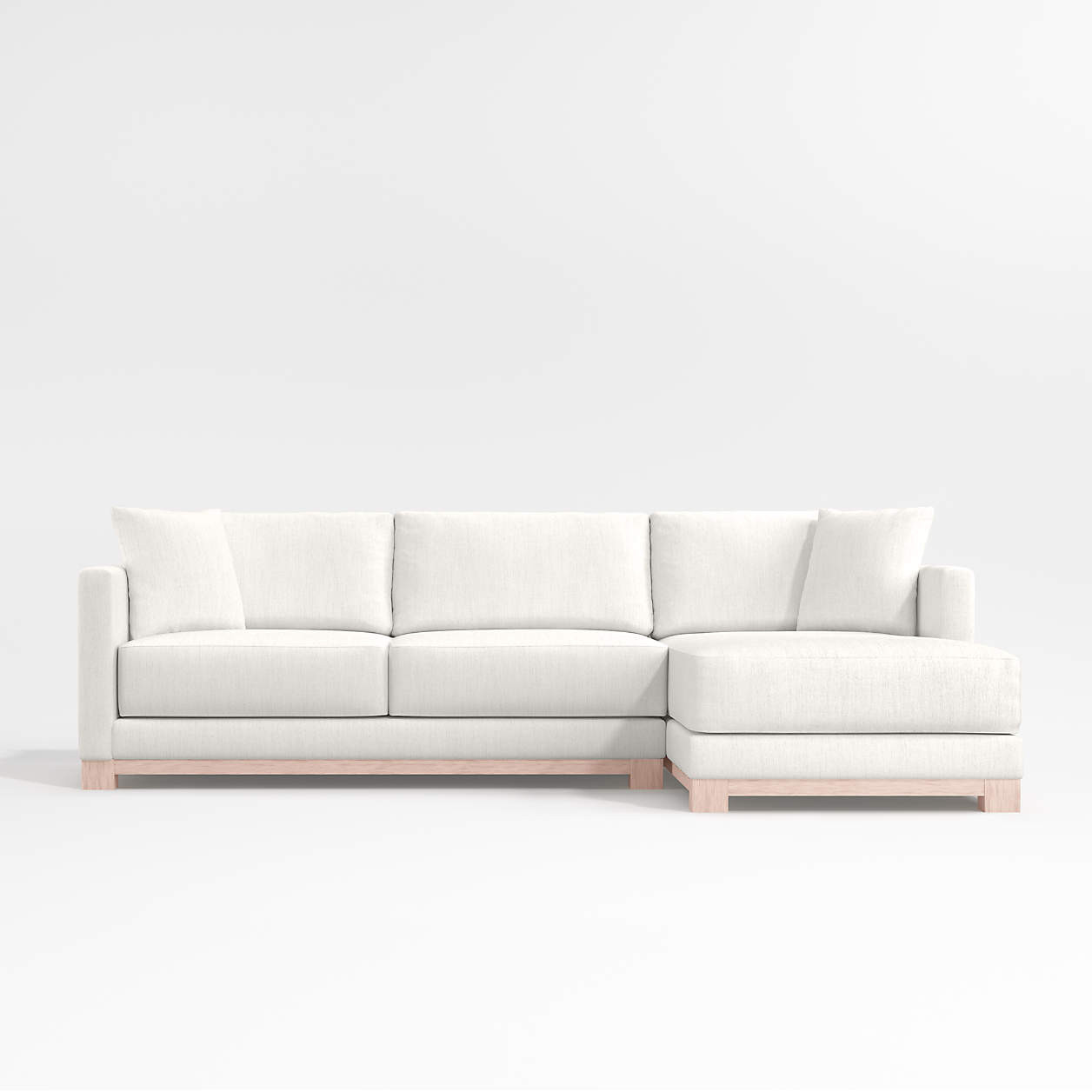 Gather Wood Base 2-Piece Sectional Sofa + Reviews | Crate & Barrel | Crate & Barrel
