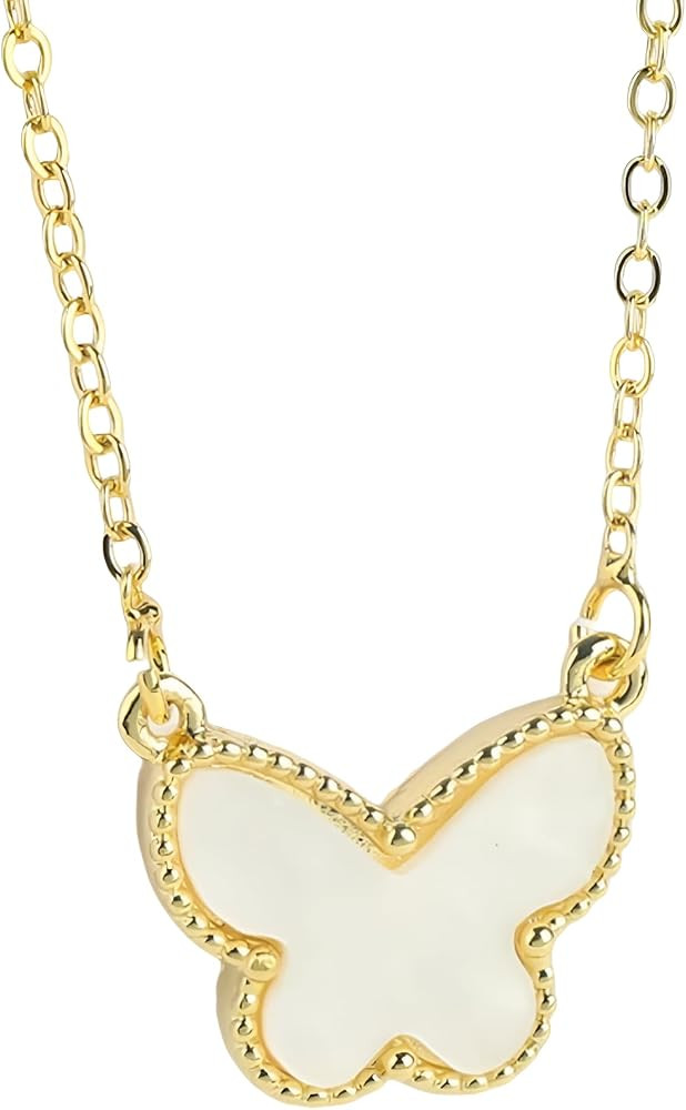 14K Gold Filled Butterfly Necklace For Women, Classic Butterfly Pendant Necklace Romantic Cute Bu... | Amazon (US)