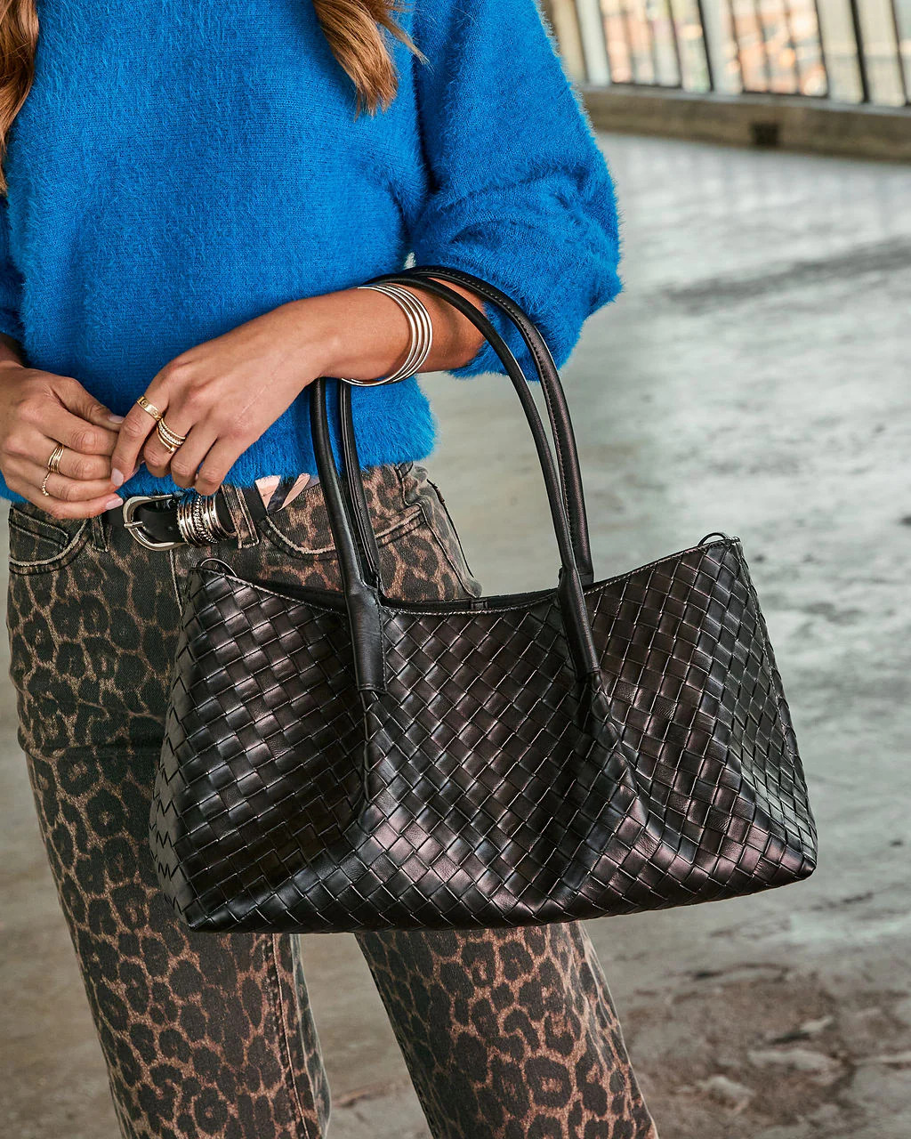 Calisse Textured Woven Vegan Leather Tote | VICI