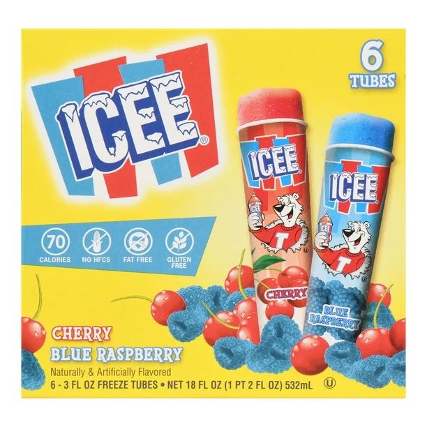 ICEEICEE Cherry Blue Raspberry, 3 fl oz, 6 CountUSD$3.0016.7 ¢/fl oz(4.0)4 stars out of 22 revie... | Walmart (US)