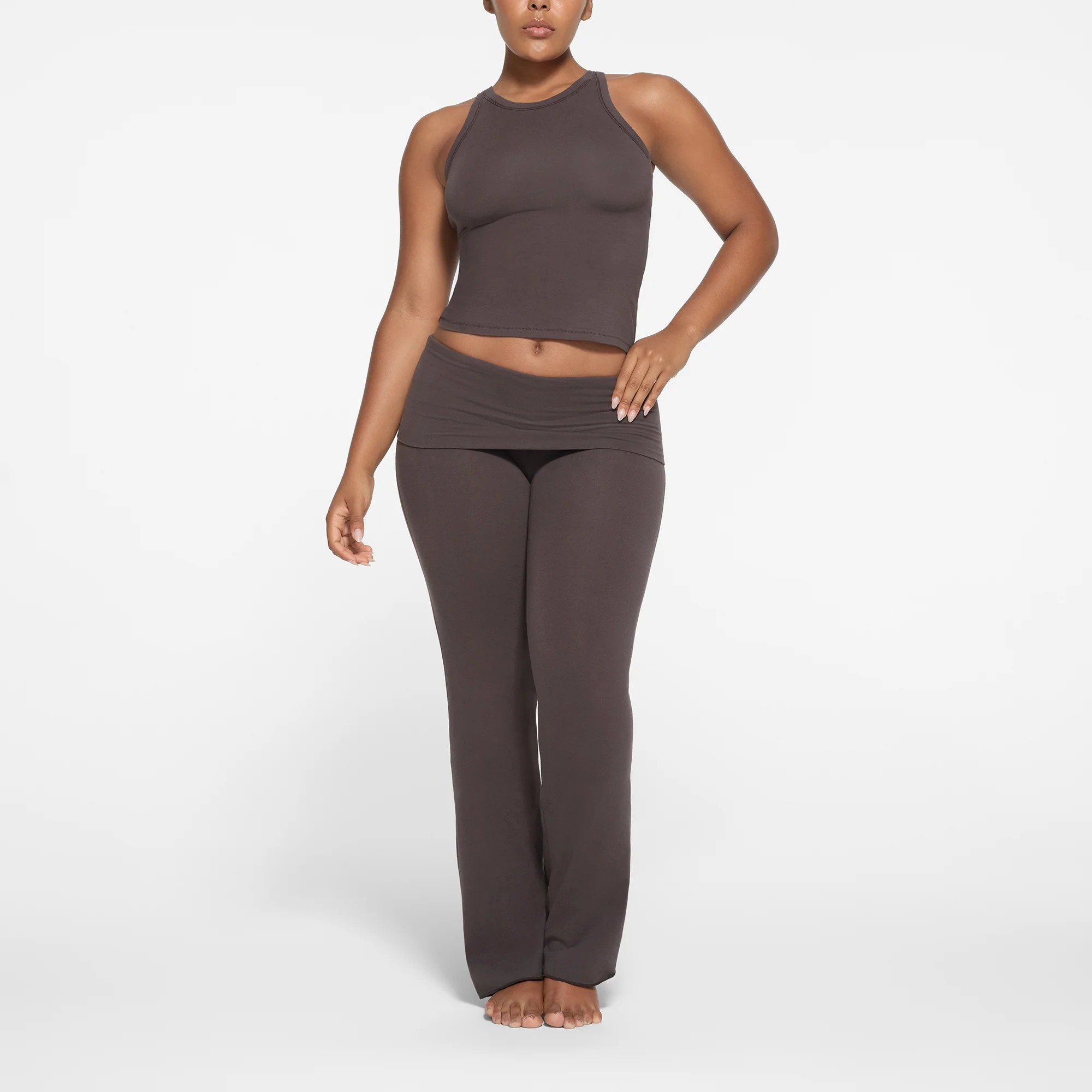 SKIMS Foldover Pant | Deep Neutral | 2XS | Cotton Jersey | SKIMS (US)