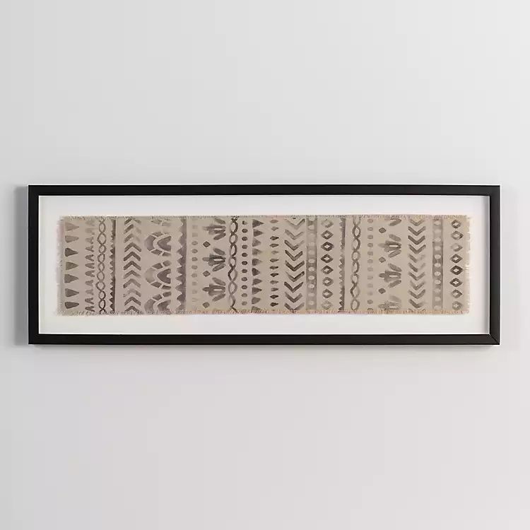 New! Geometric Linen Framed Wall Plaque | Kirkland's Home