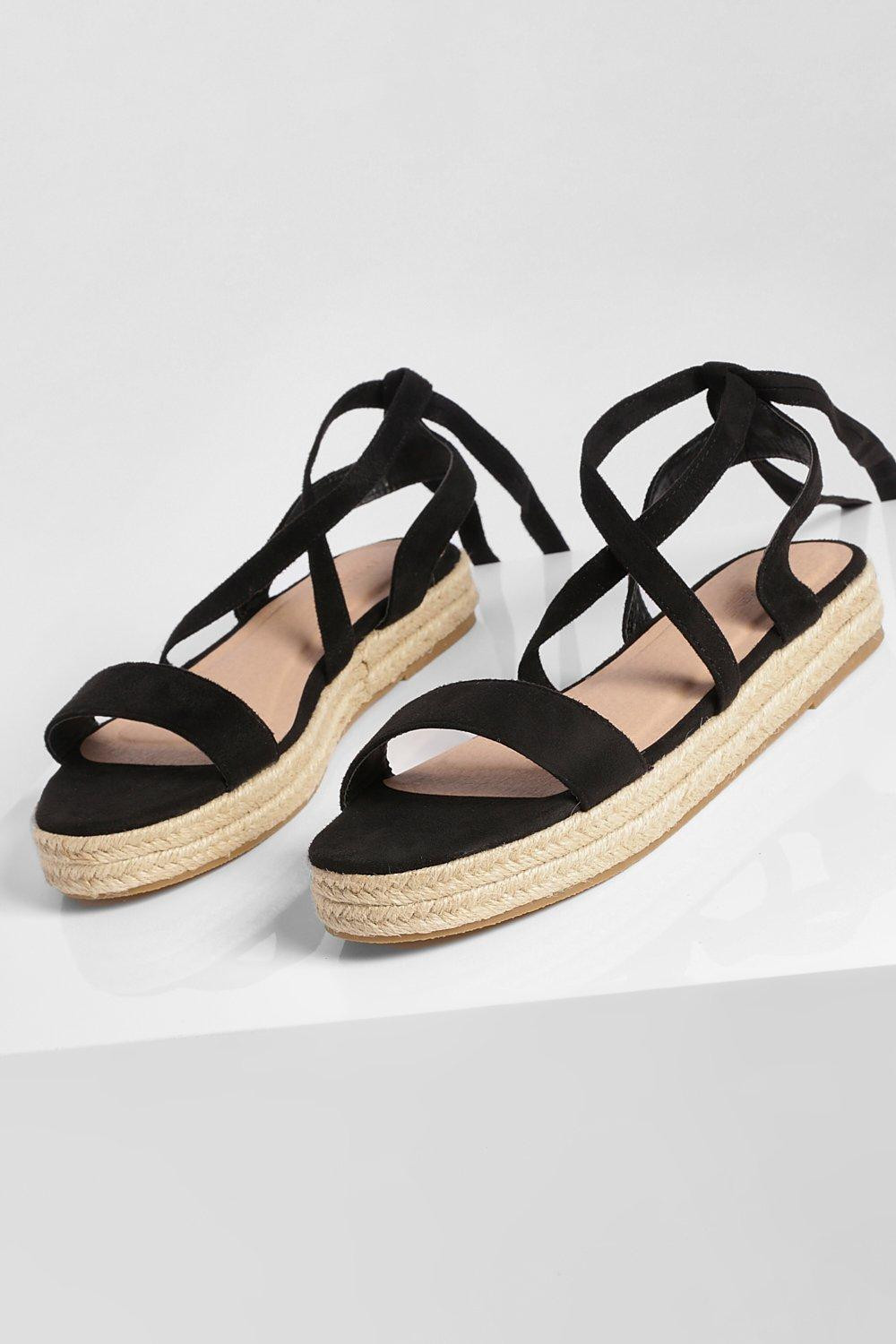 Wrap Up Flatform Espadrille | Boohoo.com (US & CA)
