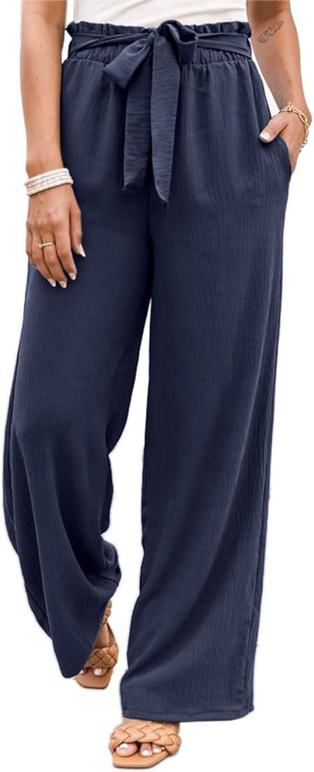 NIMIN Wide Leg Pants for Women High Waisted Business Casual Pants Work Pants Loose Flowy Summer B... | Amazon (US)