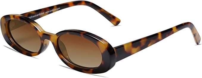 VANLINKER Polarized Retro Oval Sunglasses for Women and Men Small 90s Style VL9580 | Amazon (US)