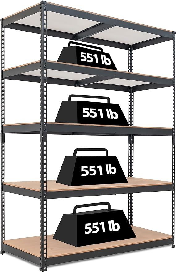 HOMEDANT 5 Tier Laminated Heavy Duty Garage Storage Adjustable Wide Size Metal Shelving Unit Util... | Amazon (US)