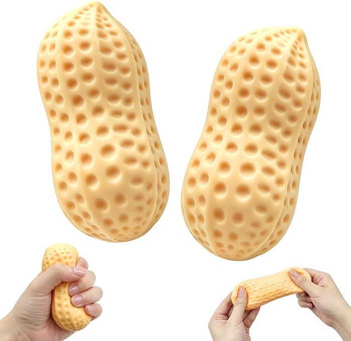 2PCS Peanut Squishy,Realistic Peanut Squishy Toy for Stress Relief | Amazon (US)