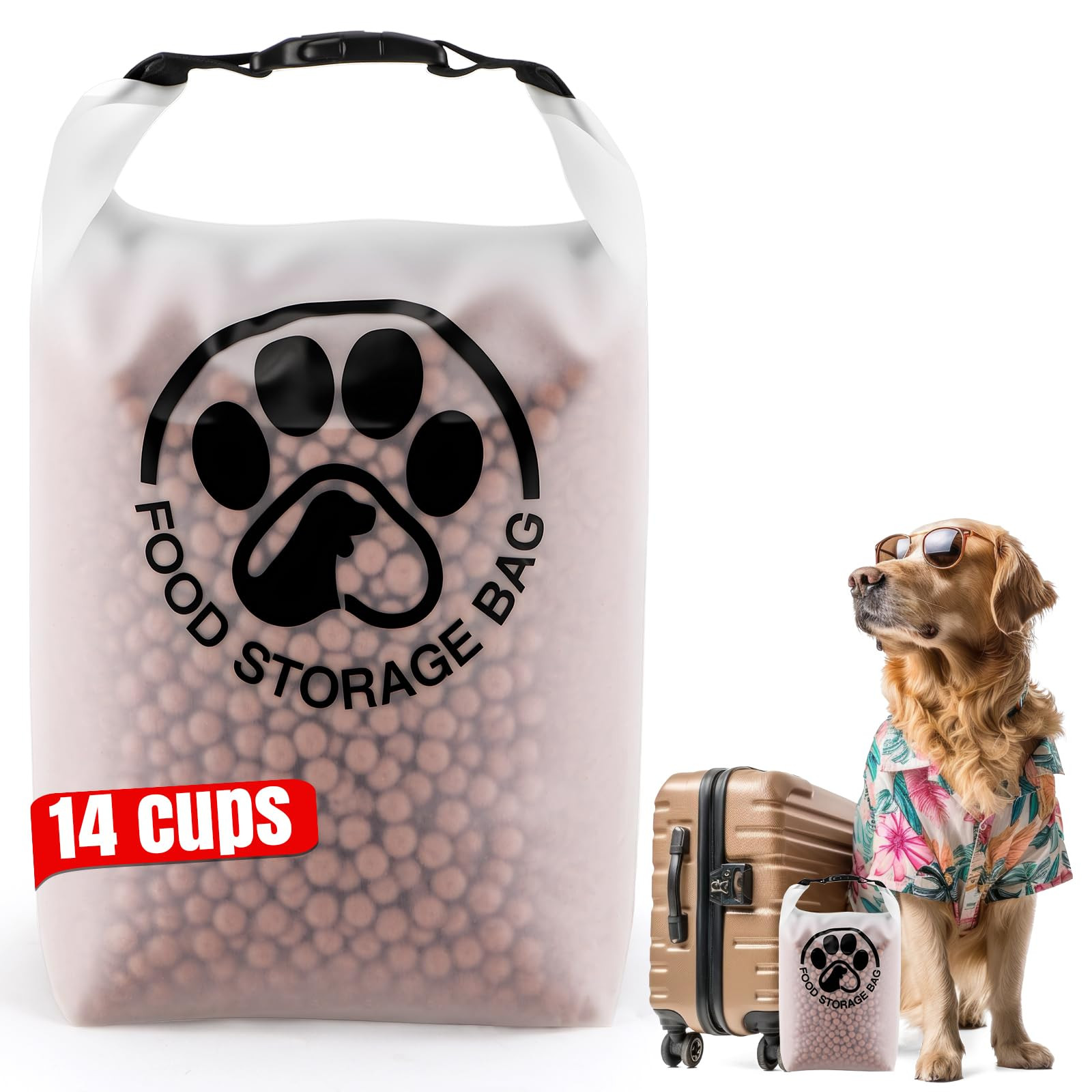Pet Food Storage Bag for Travel - Transparent Leak-Proof Dog Food Container with Roll-Top Closure... | Amazon (US)