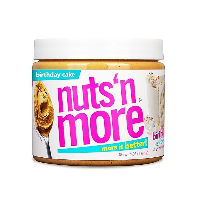 Nuts ‘N More Birthday Cake Peanut Butter Spread, All Natural Keto Snack, Low Carb, Low Sugar, G... | Amazon (US)