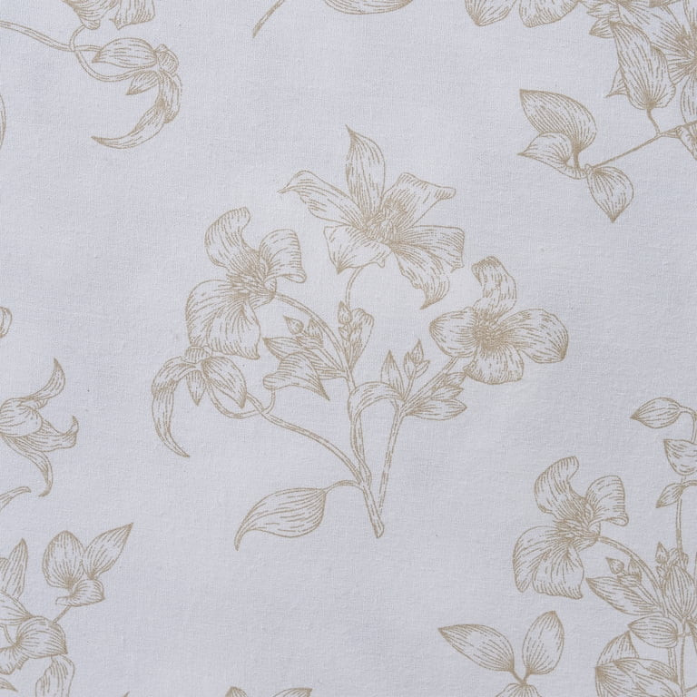 My Texas House 18" x 18" White/Beige Floral Toile Pleated Decorative Pillow | Walmart (US)