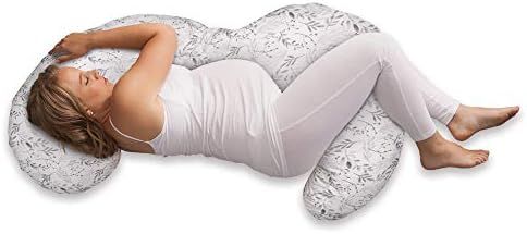 Boppy Total Body Pregnancy Pillow with Removable, Breathable Pillow Cover | Gray Scattered Leaves... | Amazon (US)