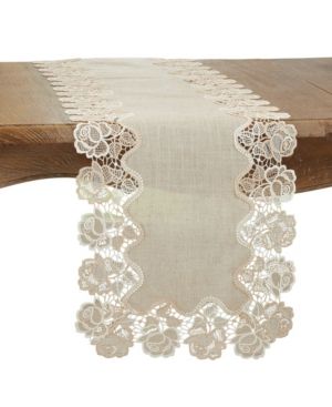 Saro Lifestyle Lace Table Runner with Rose Border Design, 72" x 16 | Macys (US)