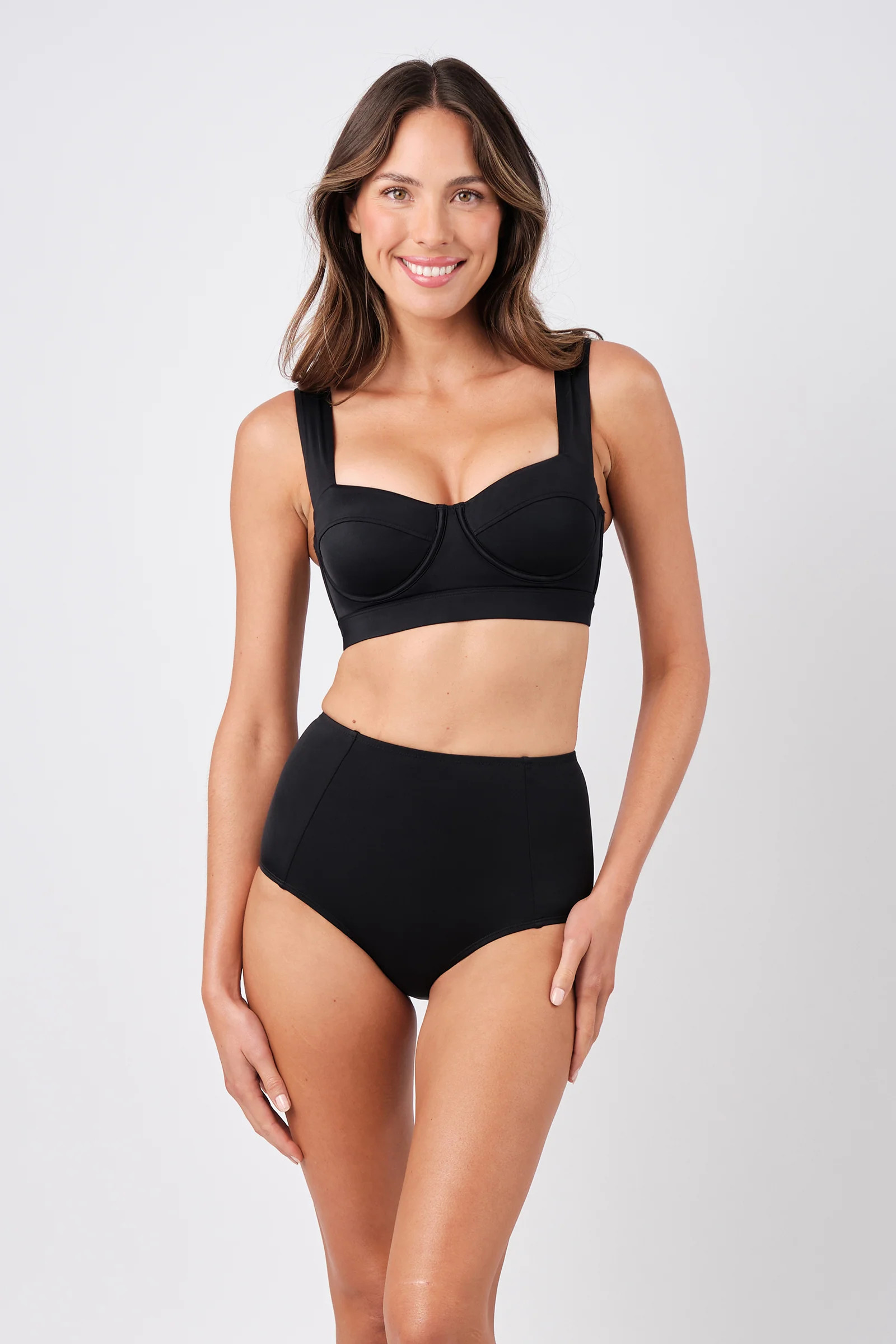 Never Say Never High-Waisted Bikini Bottom BLACK | UNE PIECE US