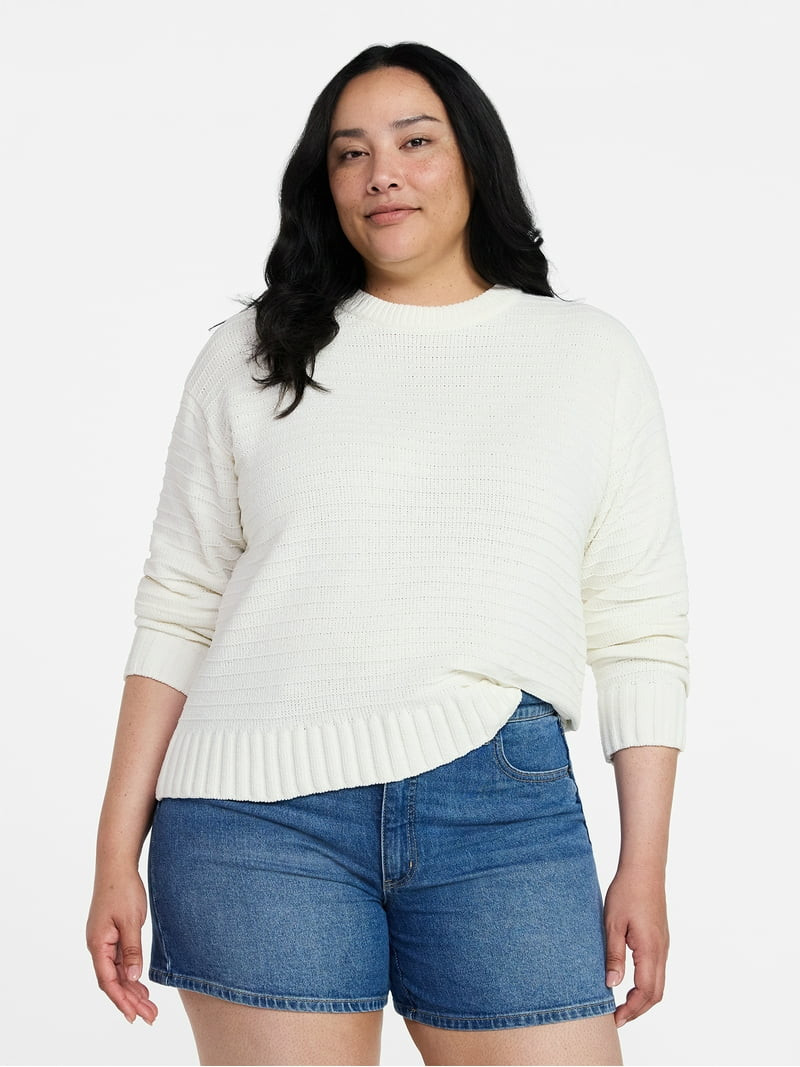 Time and Tru Women's Pullover Chenille Top with Long Sleeves, Sizes XS-XXXL | Walmart (US)