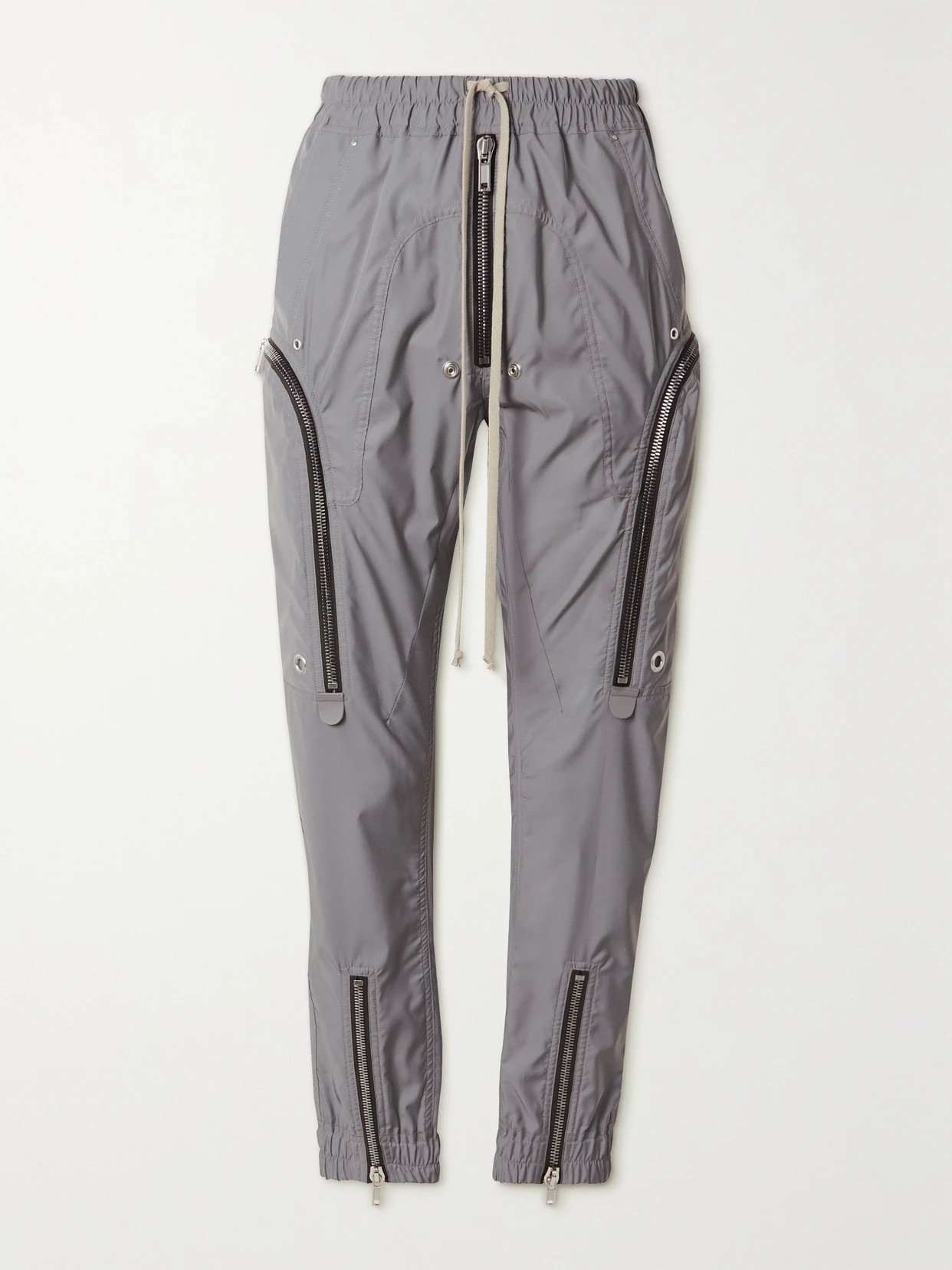 Rick Owens - Zip-detailed Shell Skinny Cargo Pants - Silver | NET-A-PORTER (US)