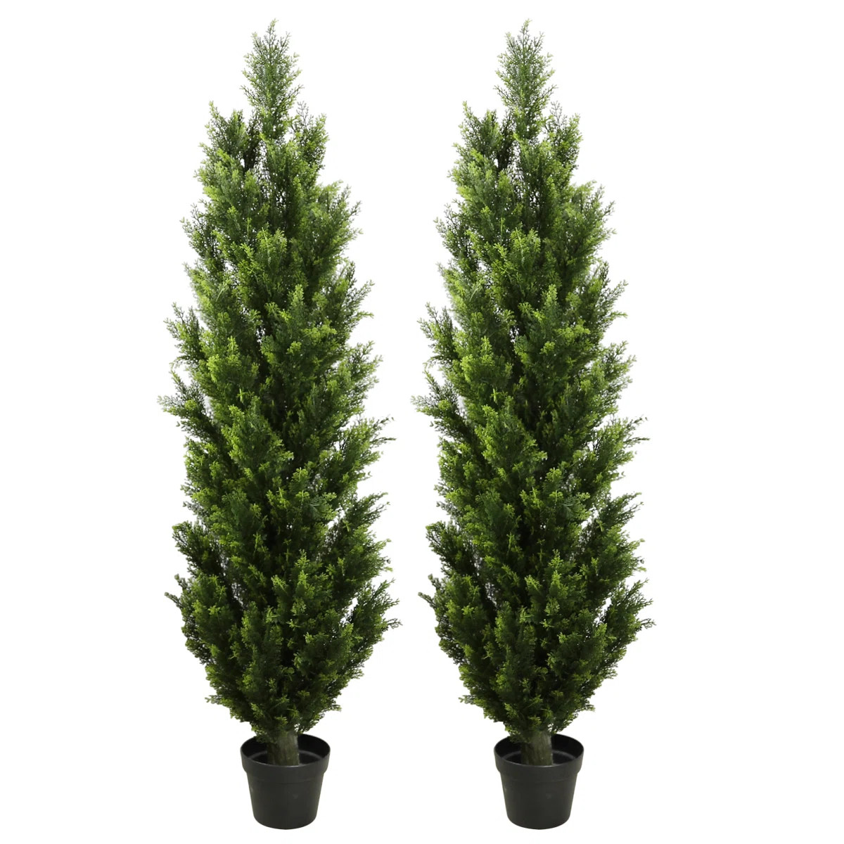 Shirlene Faux Cedar Tree Topiary in Pot (Set of 2) | Wayfair North America