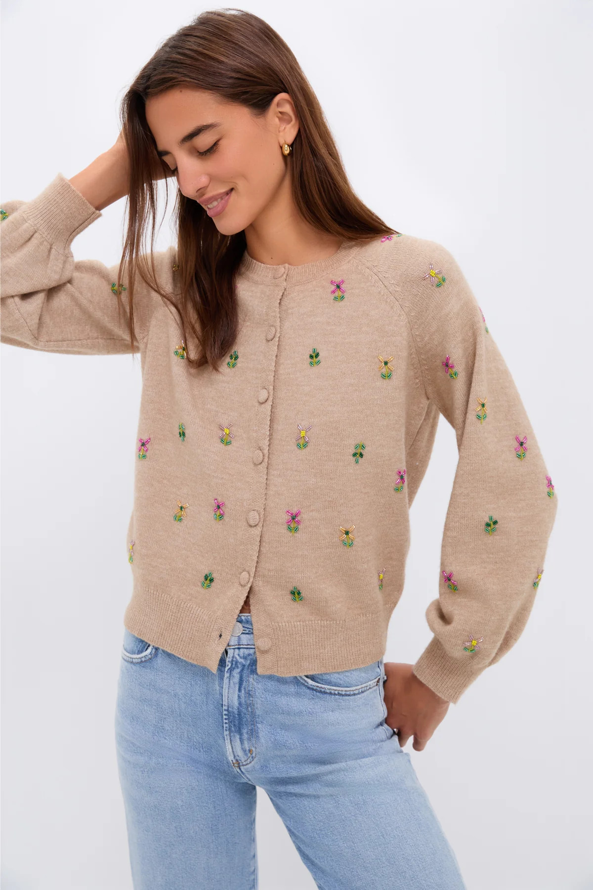 Multi Floral Embellishment Elsie Cardigan | Tuckernuck (US)