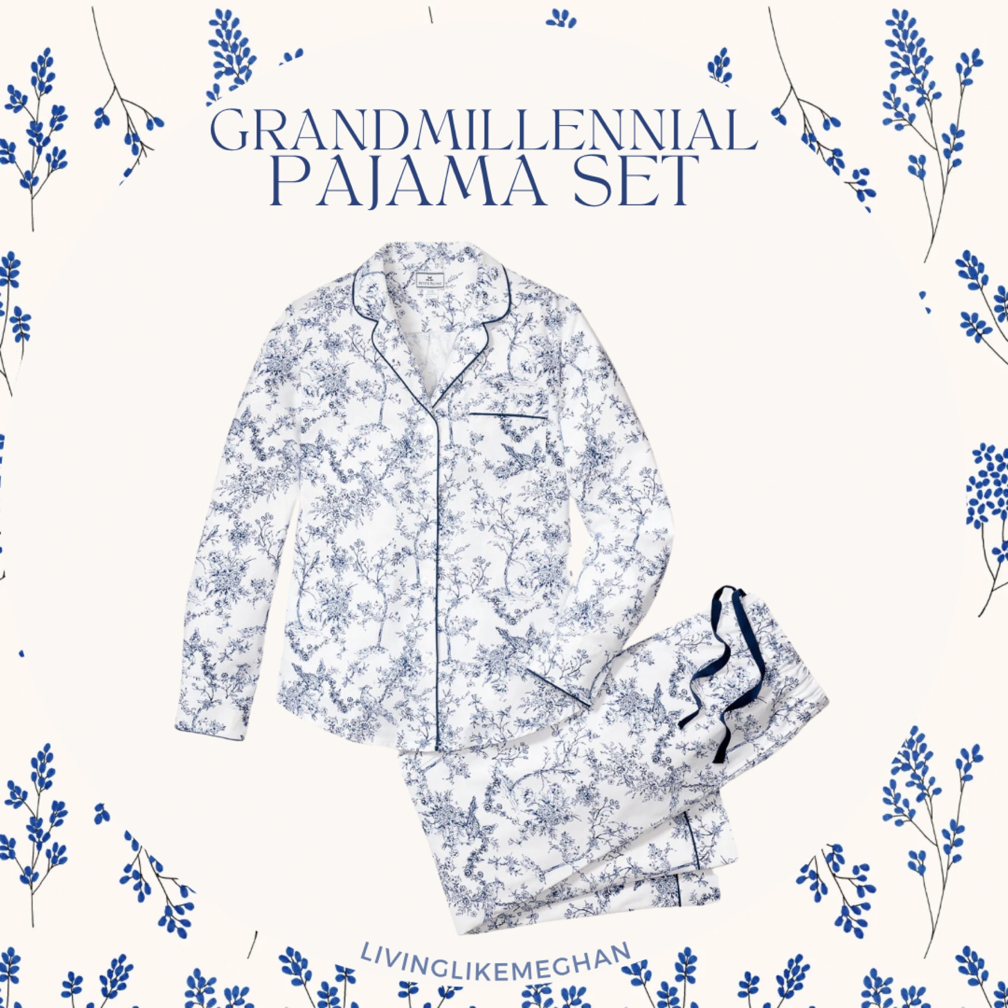 Grandmillennial pajama set





Toile, grandmillennial, coastal grandmother, coastal granddaughter, blue and white, grandmillennial style, preppy style, pajama set, matching set, pajamas, pjs, wedding morning, bridesmaids, monogram, maid of honor

#LTKWedding #LTKFindsUnder100