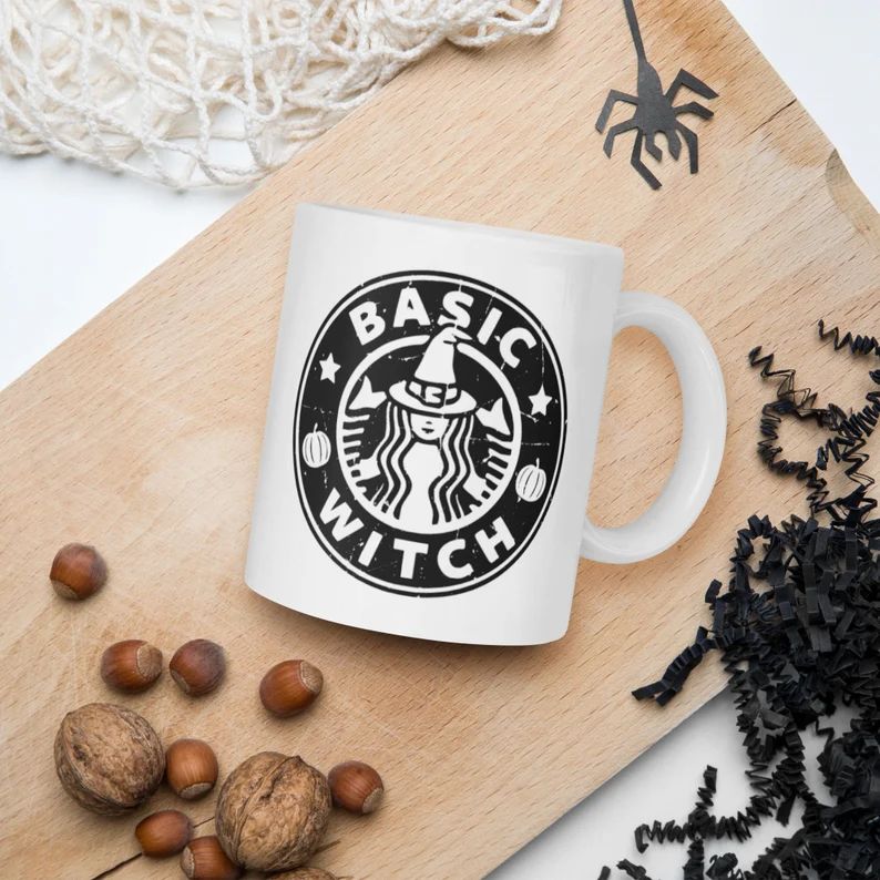 Basic Witch Starbucks Inspired White Glossy Coffee Mug - Etsy | Etsy (US)
