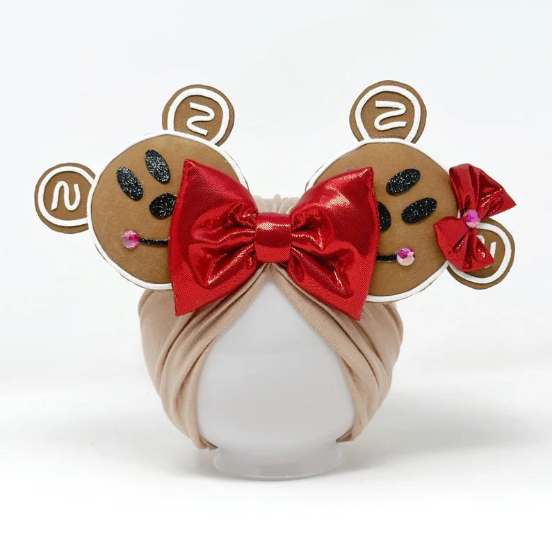 Gingerbread || Minnie Ears Headwrap || Minnie Ears Turban || Minnie Ears for Babies || Christmas ... | Etsy (US)