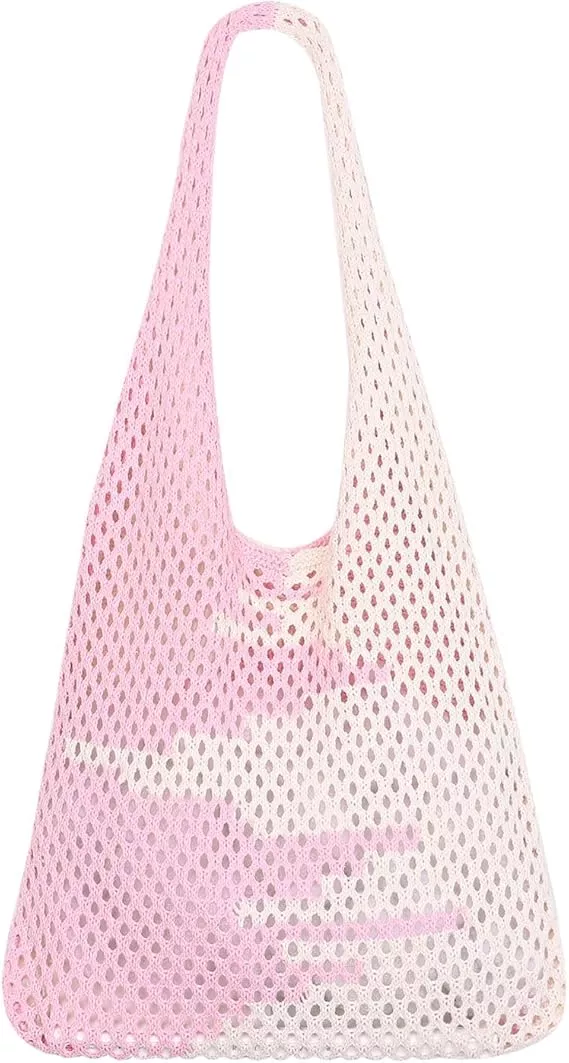  Ovida Crochet Tote Bag Mesh Beach Bag Fairycore Hobo