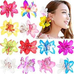JOYOYO 12 Colors Multicolor Women Big Double Chiffon Orchid Flower Bohemian Flowers Hair Clip for... | Amazon (US)