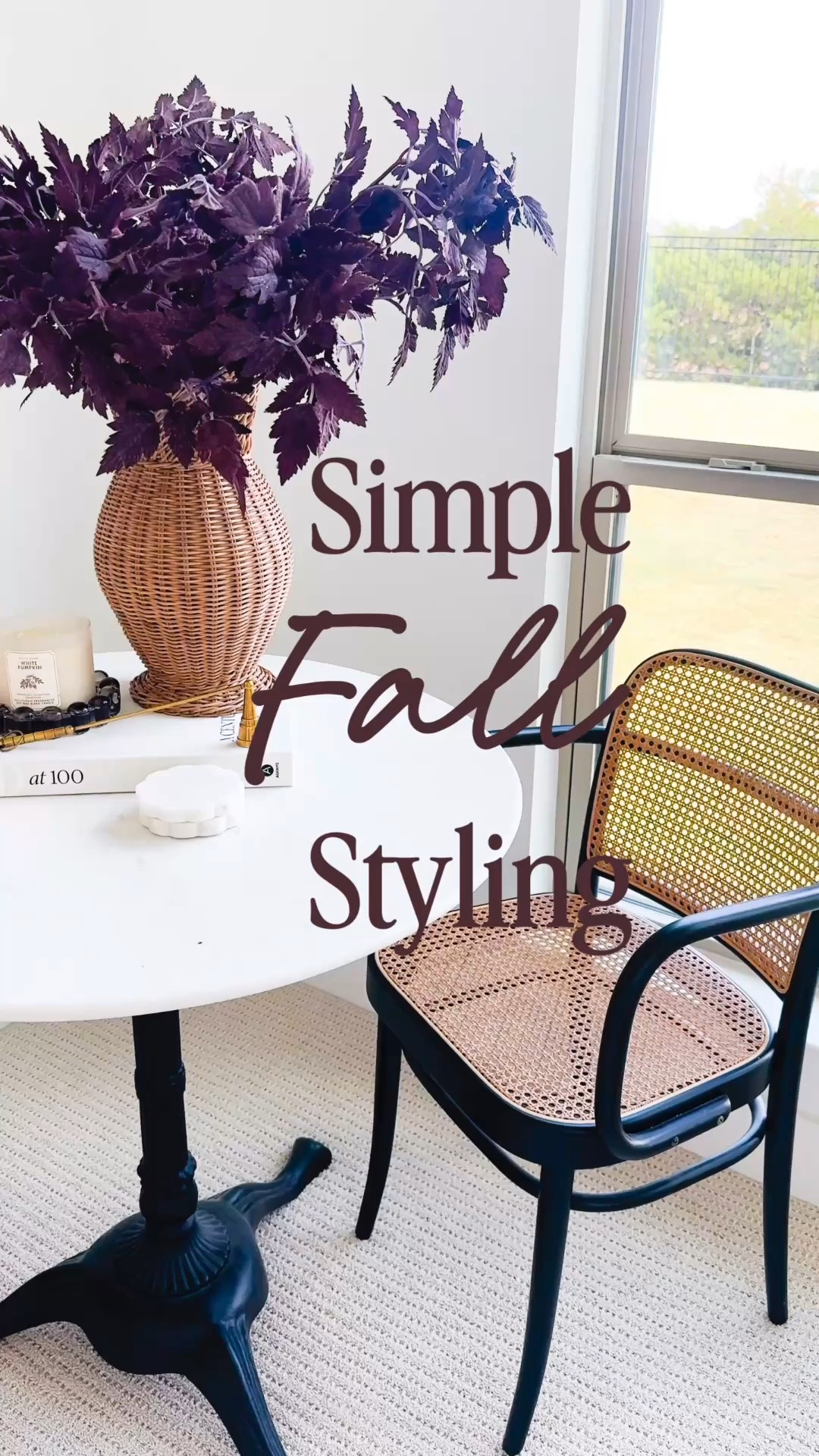 A little fall styling for one of my favorite corners of our home. 🍂 These deep plum fall stems make such a statement paired with this woven vase, and I love how the rich fall color warms up an otherwise neutral space. Such an easy way to transition your home for fall without adding a lot of seasonal decor.

Sharing all the details from this little table moment, including the fall stems, woven vase, candle, candle holder + styling pieces. Perfect inspiration for neutral fall decor, organic modern fall decor, fall table styling, dining nook decor, fall centerpiece ideas, simple fall decorating and cozy fall home decor. Fall home decor.

#falldecor #fallhomedecor #neutralhomedecor #organicmodern #fallstyling #homedecor #fallcenterpiece #diningroomdecor

#LTKHome #LTKHome #LTKSeasonal #LTKSaleAlert