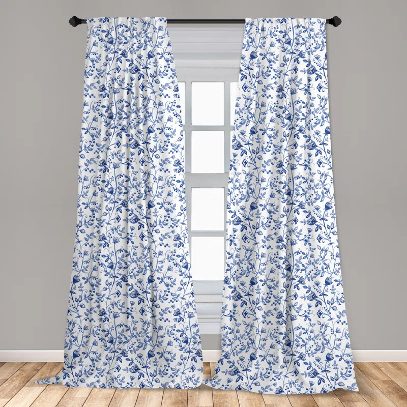 Felsenthal Watercolor Floral Room Darkening Rod Pocket Curtain Panels | Wayfair North America
