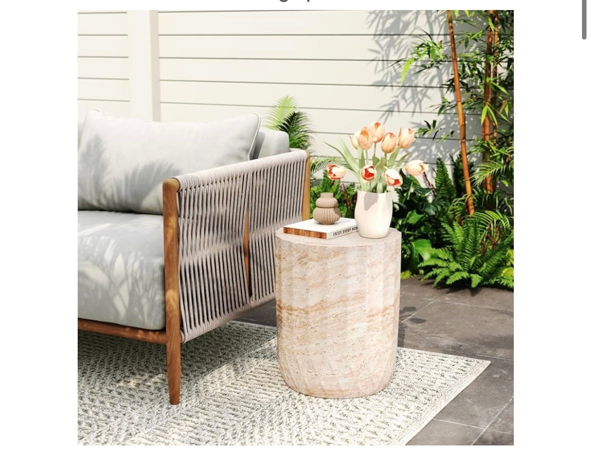 Outdoor Concrete Accent Stool Tablee

#LTKSeasonal #LTKHome