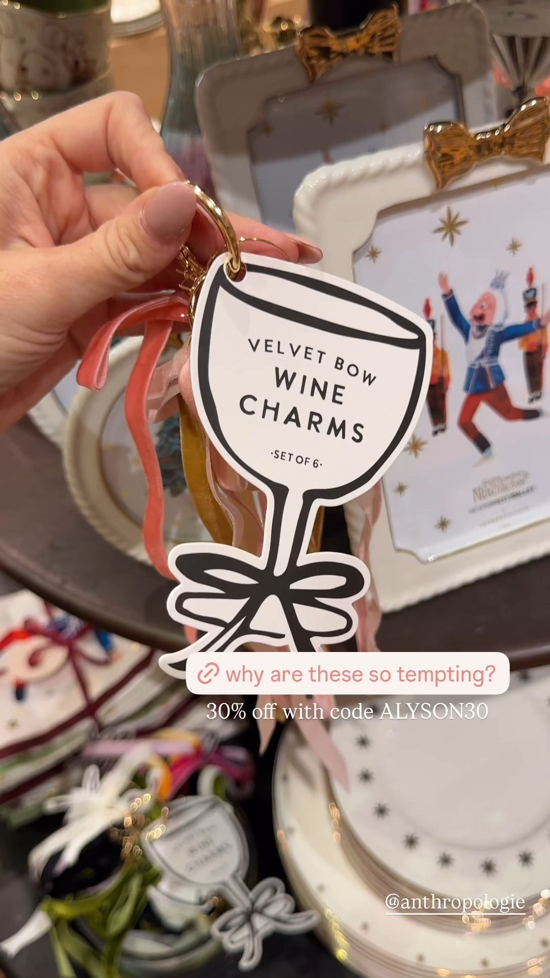 These ribbon wine charms are so cute - 30% off with code ALYSON30

#LTKSaleAlert #LTKFindsUnder50 #LTKGiftGuide