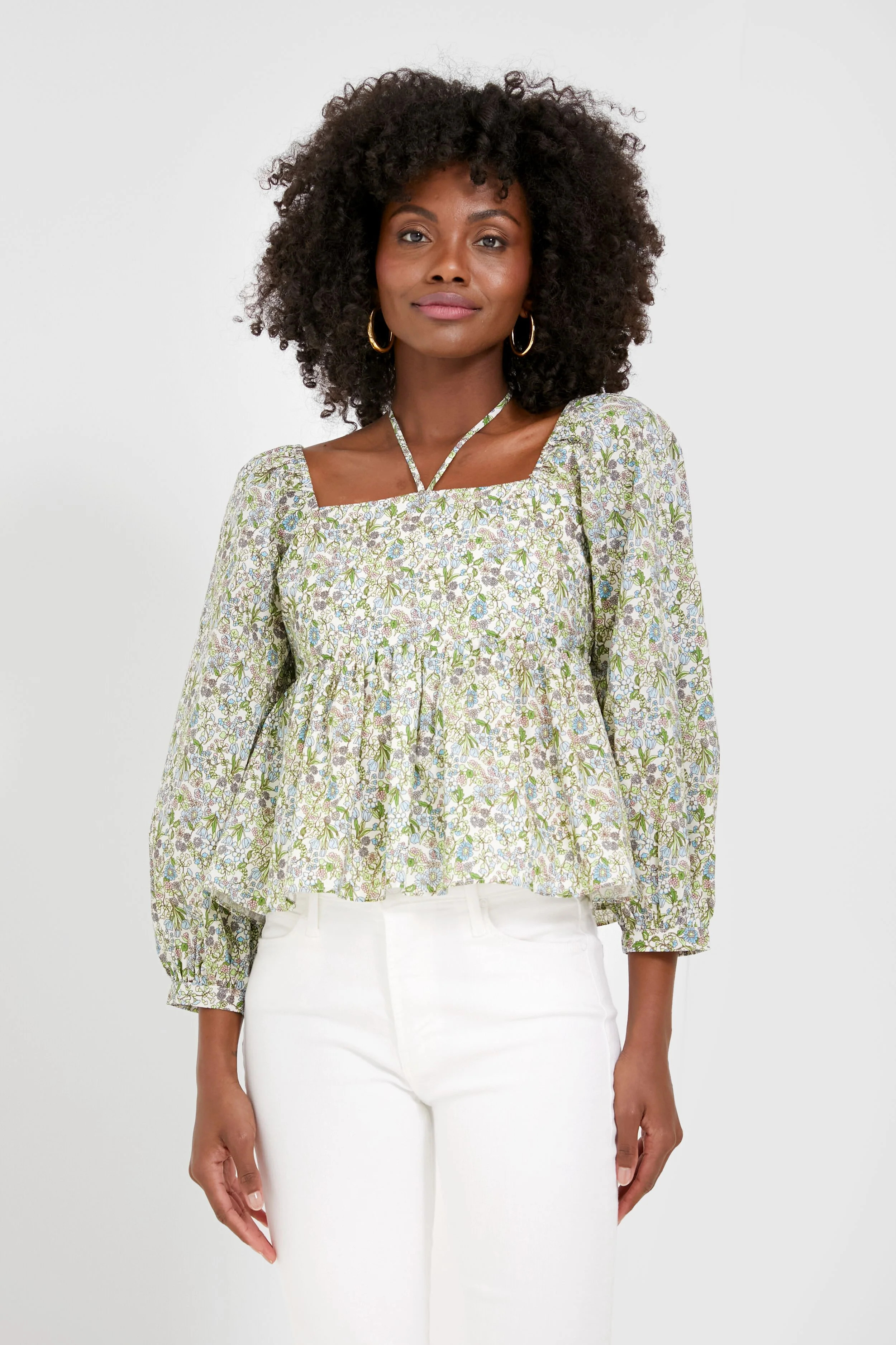 Ditsy Floral Tara Tie-Neck Blouse | Tuckernuck (US)