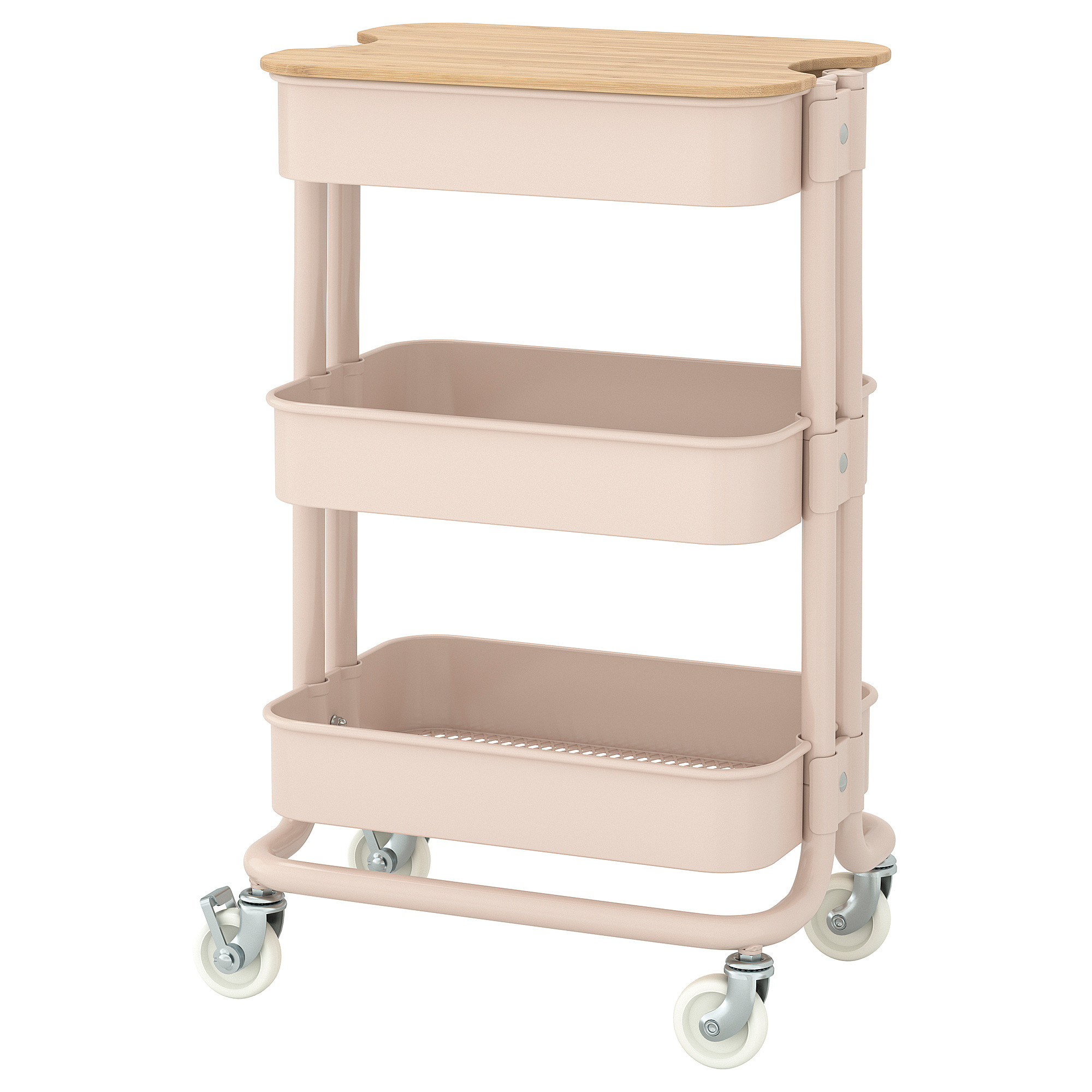 R\u00c5SKOG / NORR\u00c5VA Trolley with lid, pink, 11x15x24 1/4 " | IKEA US