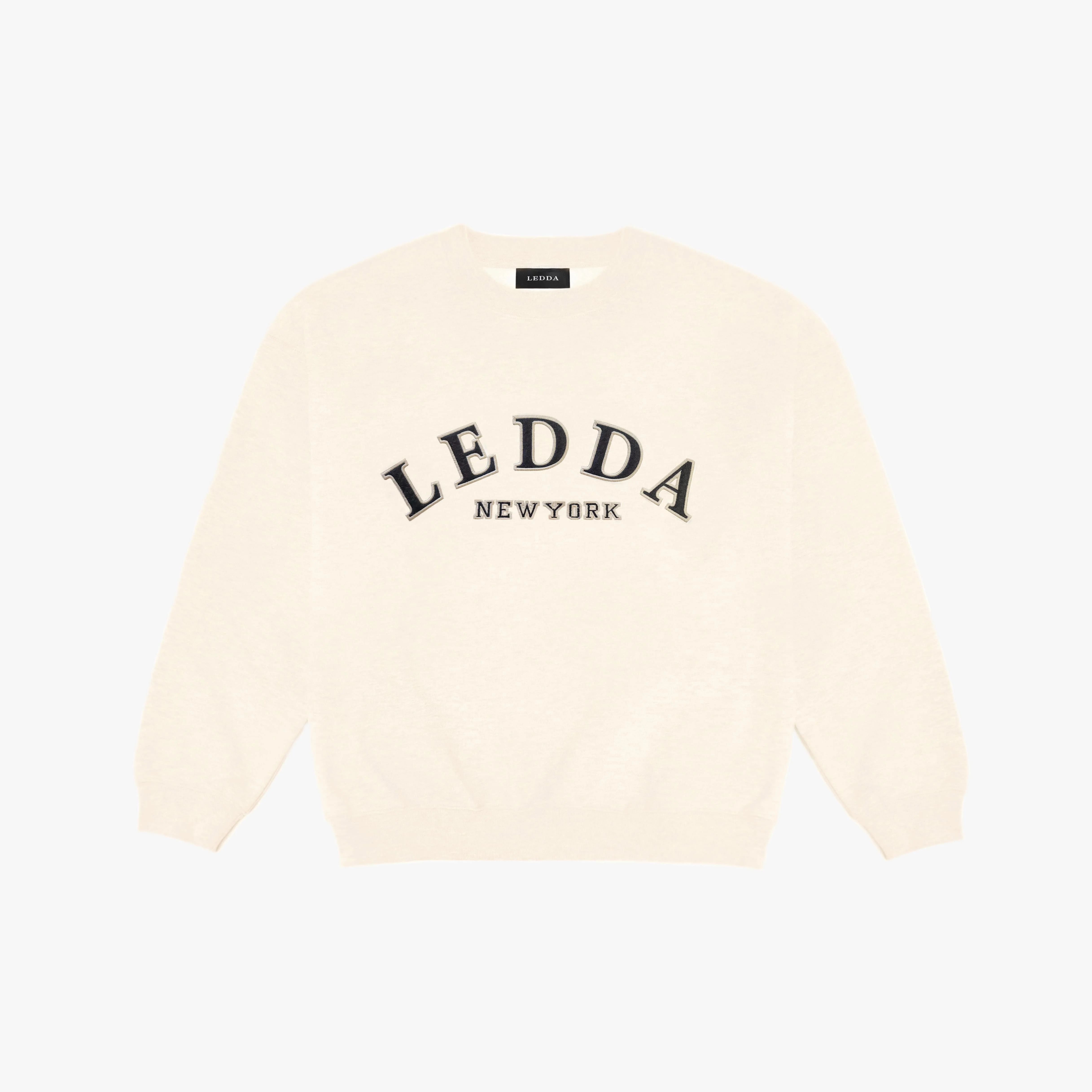 LEDDA Oversized Varsity Sweatshirt Vanilla | LEDDA (US)