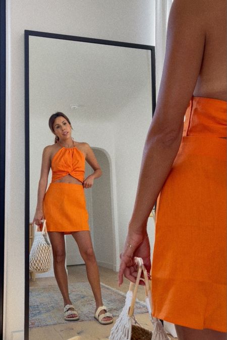Love this orange set from reformation! Wearing XS  

#LTKtravel