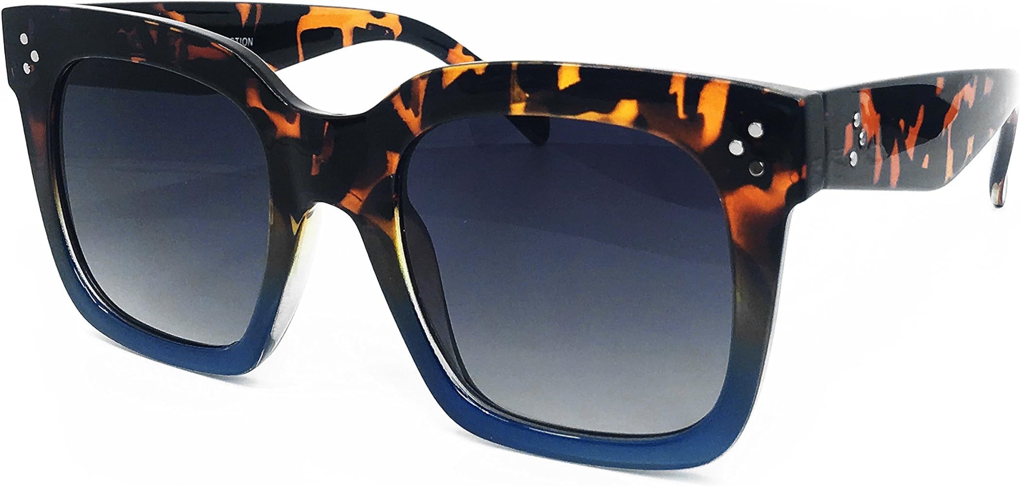O2 Eyewear 7222 Premium Oversize XXL Women Men Mirror Brand Style Fashion Sunglasses | Amazon (US)