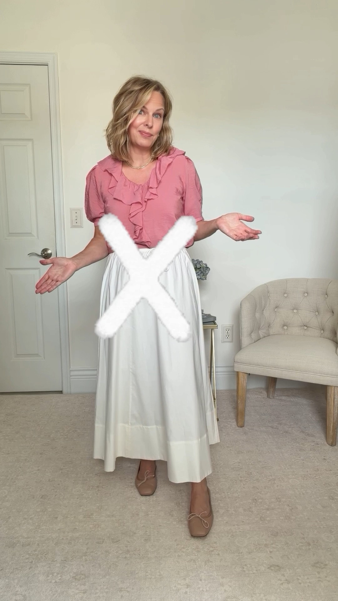 Can we talk about midi skirts for a second? Because I know so many of you avoid them thinking they’ll make you look heavier — and I want to gently tell you that’s almost never true. It’s the styling.

The move is: define your waist (tucked top, open jacket, or a belt — pick one), then let the skirt flow. That’s it. That’s the whole secret. Both of these skirts are fitted right at the waist and have that soft movement below, which is exactly the silhouette that reads “effortlessly put together” instead of “drowning in fabric.”

And can we appreciate that midi skirts are basically a superpower in summer — cool, breathable, and they hide whatever you don’t feel like shaving, tanning, or dealing with today. We’ve all been there.

#LTKootd #LTKOver40 #LTKPetite