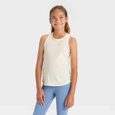 Girls' Tank Top - All In Motion™ Cream L | Target