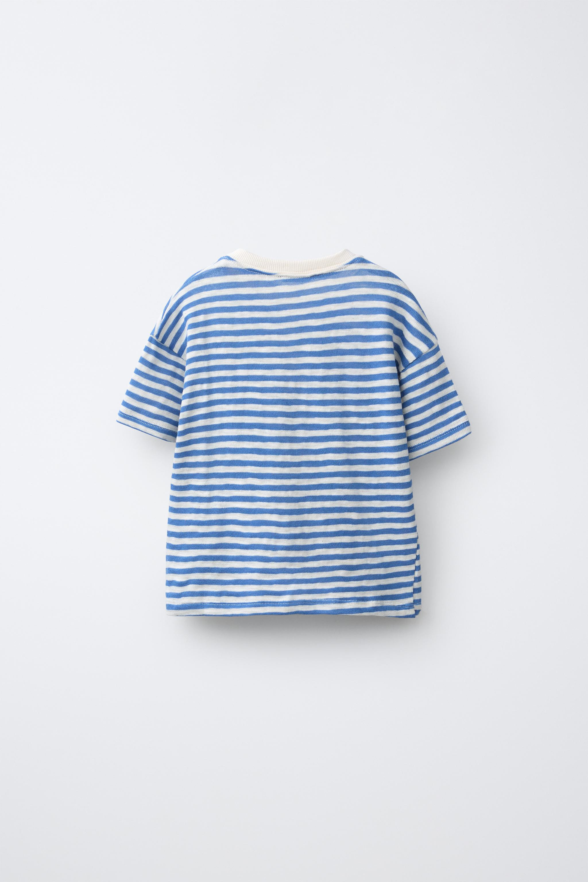 EMBROIDERED FISH STRIPED T-SHIRT | Zara US