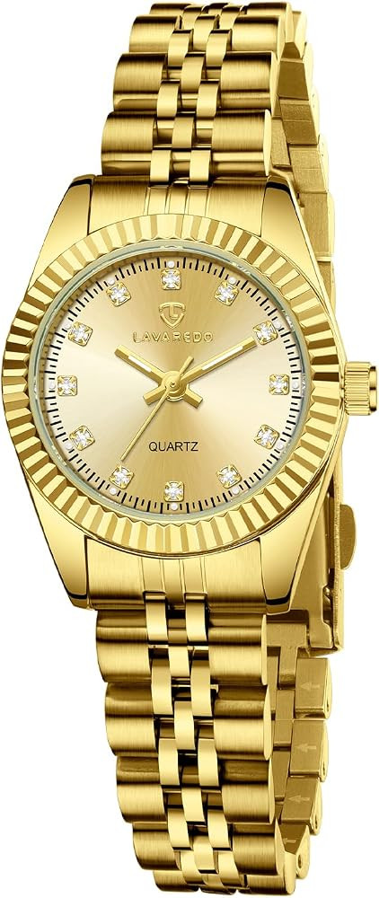 Gold Womens Watch Set, Gold Plated Bangle Bracelet | Amazon (US)