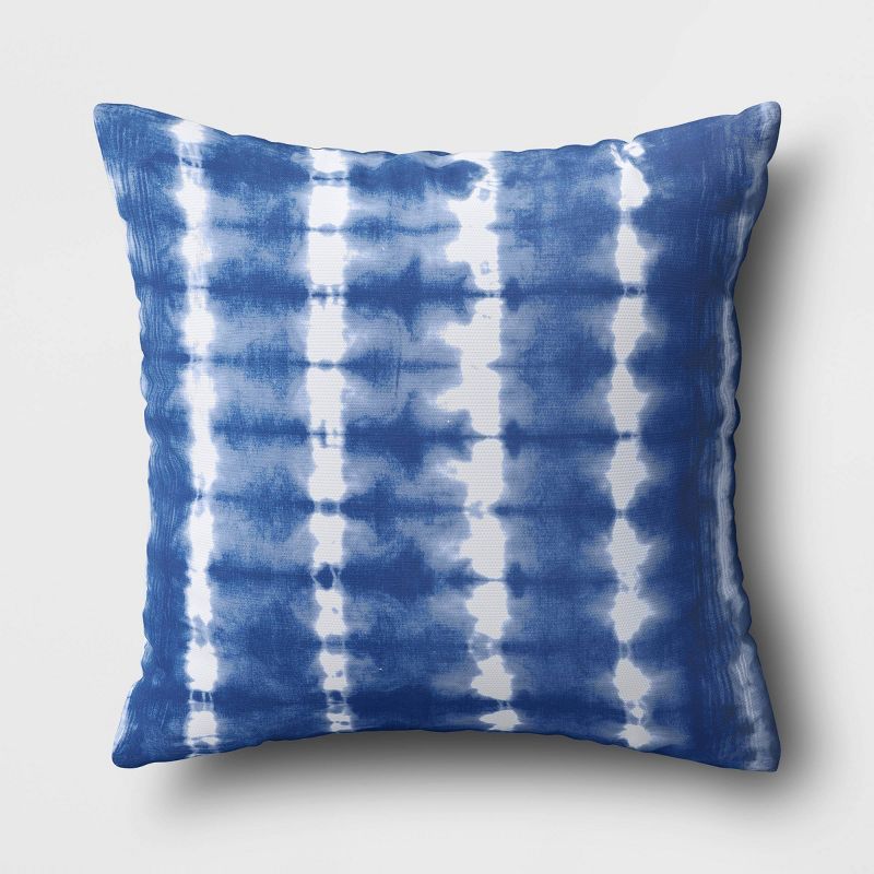 Outdoor Throw Pillow Shibori Stripe Blue - Threshold™ | Target